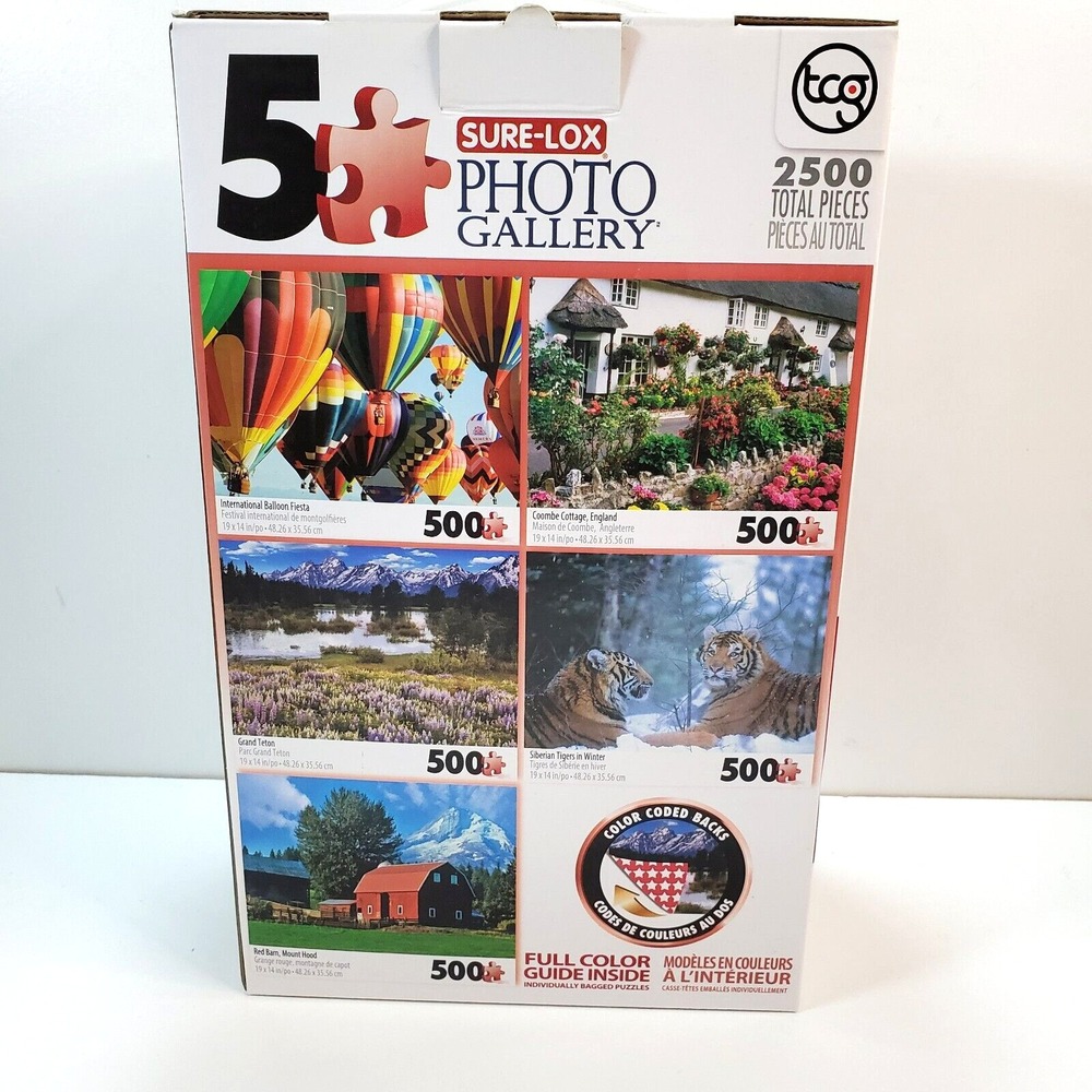 Sure-Lox Photo Gallery 5 Jigsaw Puzzle 500 Pieces each Set 2500 Total Pieces
